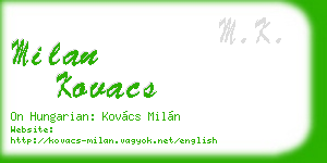 milan kovacs business card